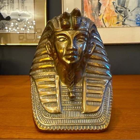 Vintage Gold Pharaoh Sculpture Art - Picture 1 of 9